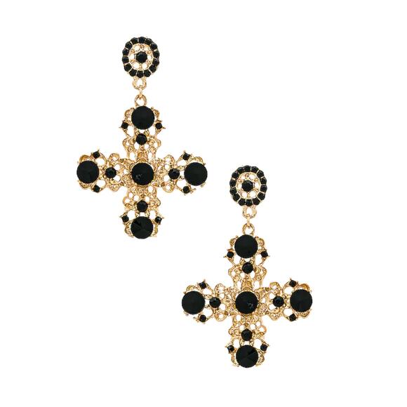 Lovers and Friends Raquel Earring in Black NEW in package - Picture 1 of 2